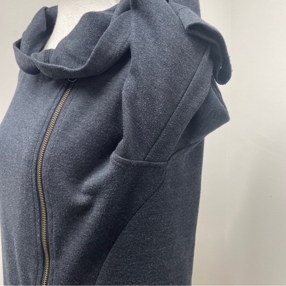 Women's Asymmetrical Zip Gray Jacket - Picture 8 of 16